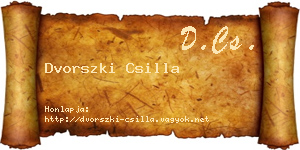 Dvorszki Csilla névjegykártya