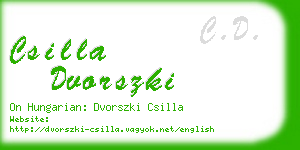 csilla dvorszki business card